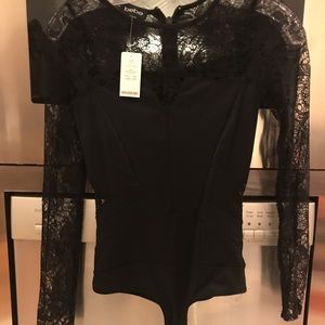 NWT Bebe black lace bodysuit